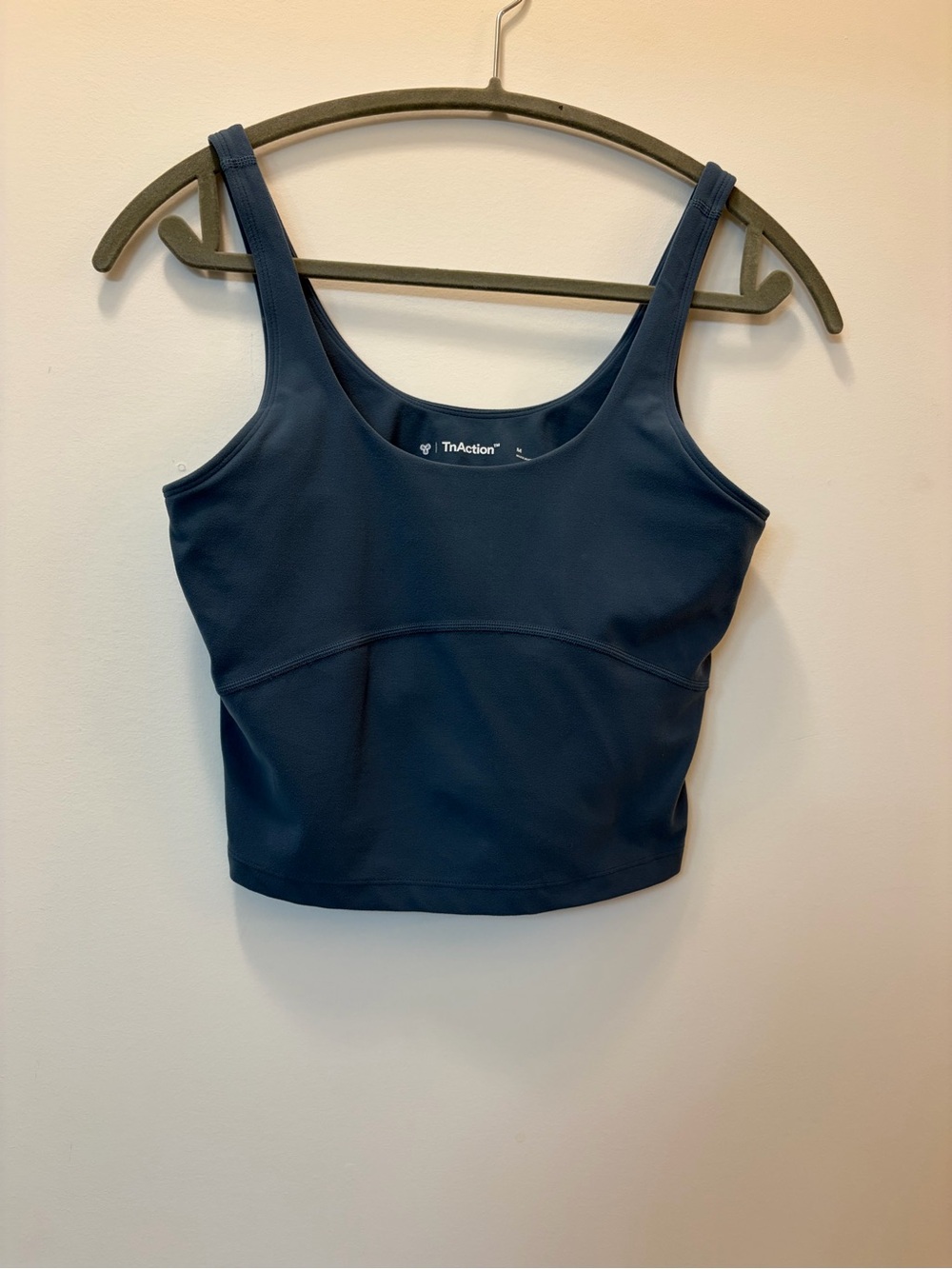 Aritzia Navy Scoop Crop Tank Top